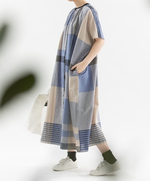 nop de nod（ノップドゥノッド）の「パネルチェック2wayギャザー