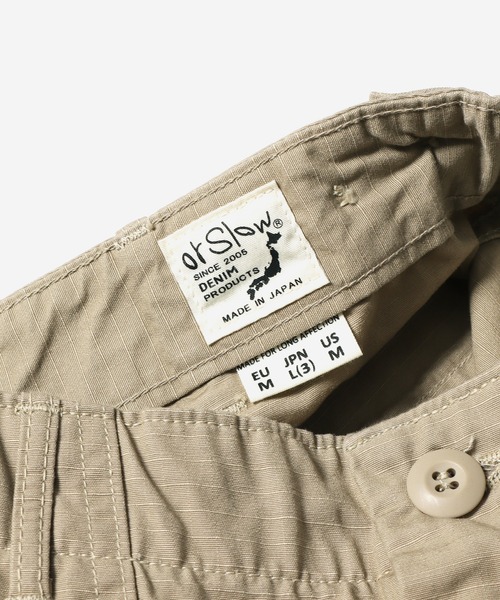 orSlow(オアスロウ)の「orSlow/オアスロウ US ARMY FATIGUE SHORTS ファティーグショーツ(チノパンツ・メンズ・ダークグリーン/ベージュ・2/4/3/1)」の6枚目の写真
