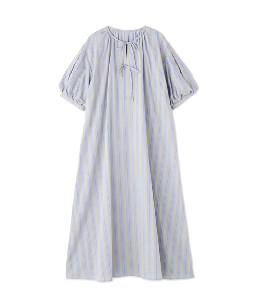 N.（N. Natural Beauty Basic）（エヌエヌナチュラルビューティーベーシック）の「◆フロントリボンＡラインマルチストライプワンピース（ワンピース・レディース・ベージュ/ブルー/グリーン・MEDIUM）」の17枚目の写真