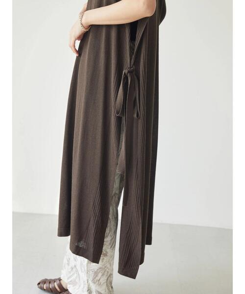 AMERICAN HOLIC(アメリカンホリック)の「リネンブレンドサイドリボンロングベスト(ベスト・レディース・ブラック/ブラウン・FREE)」の8枚目の写真