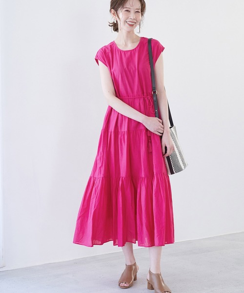 セール Web限定カラー パープル レンガ Indiaティアードワンピース ワンピース Rope Picnic ロペピクニック のファッション通販 Zozotown