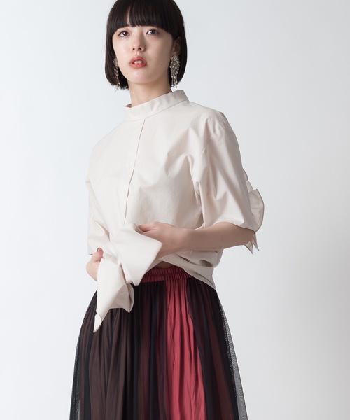 La SRIC（ラスリック）の「La SRIC / 半袖バックフリルBL（シャツ/ブラウス・レディース・ライトブルー/ベージュ/オフホワイト・38）」の13枚目の写真