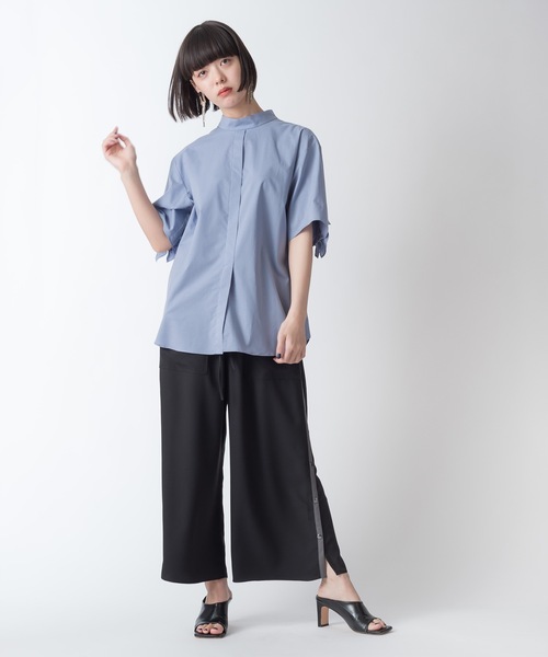 La SRIC（ラスリック）の「La SRIC / 半袖バックフリルBL（シャツ/ブラウス・レディース・ライトブルー/ベージュ/オフホワイト・38）」の18枚目の写真