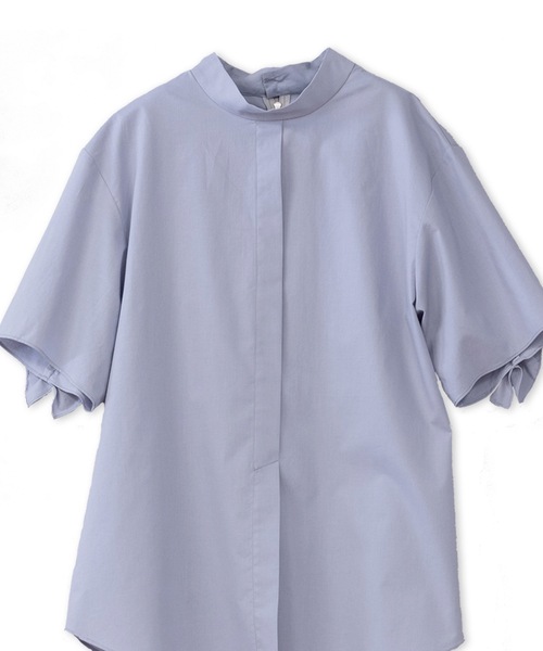 La SRIC（ラスリック）の「La SRIC / 半袖バックフリルBL（シャツ/ブラウス・レディース・ライトブルー/ベージュ/オフホワイト・38）」の7枚目の写真