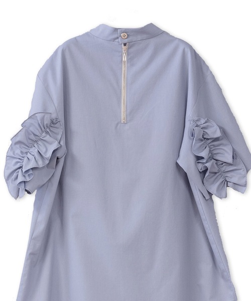 La SRIC（ラスリック）の「La SRIC / 半袖バックフリルBL（シャツ/ブラウス・レディース・ライトブルー/ベージュ/オフホワイト・38）」の16枚目の写真