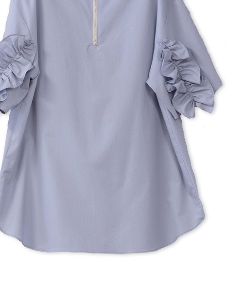 La SRIC（ラスリック）の「La SRIC / 半袖バックフリルBL（シャツ/ブラウス・レディース・ライトブルー/ベージュ/オフホワイト・38）」の12枚目の写真