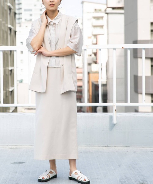 KBF（ケイビーエフ）の「セパレートベストワンピース2（ワンピース・レディース・ベージュ/モカ/ブラック・ONE）」の4枚目の写真