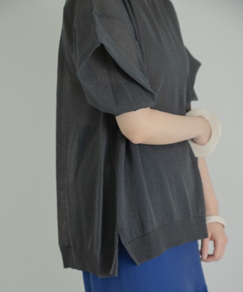 LAATO（ラート）の「PUFF PUFF KNIT（ニット/セーター・レディース・チャコールグレー/グリーン・FREE）」の4枚目の写真