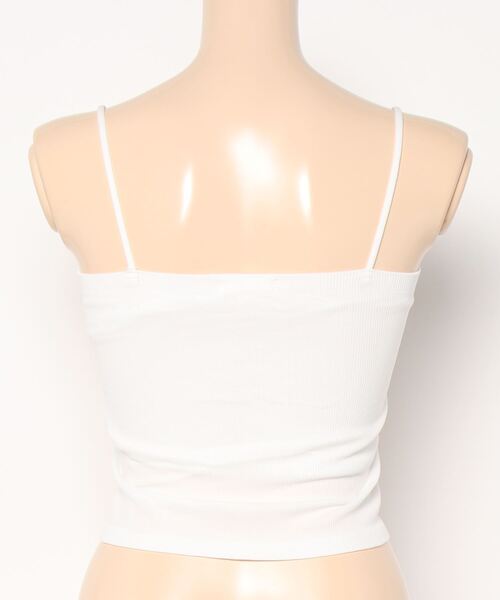 Chaco closet（チャコ クローゼット）の「カットリブカップ付きコンパクトキャミソール/ボーダー（キャミソール・レディース・ホワイト/ブラック/モカ/ホワイト系その他/キャメル・FREE）」の16枚目の写真