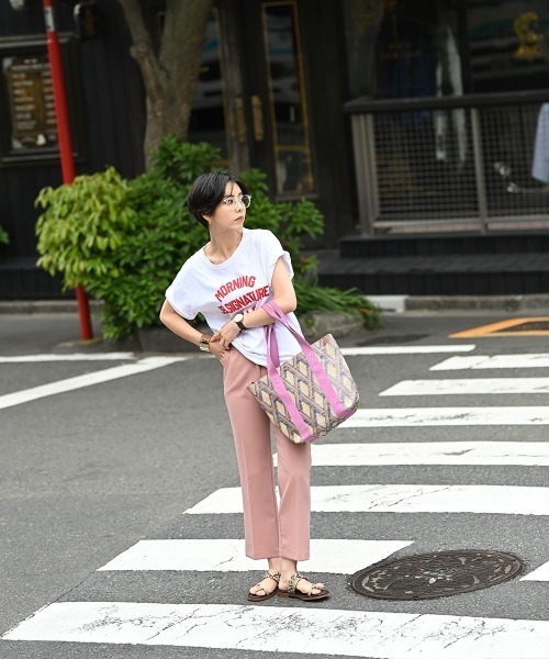 marjour(マージュール)の「CENTER PRESS PANTS(スラックス・レディース・ブラック/ピンク・M/L)」の13枚目の写真