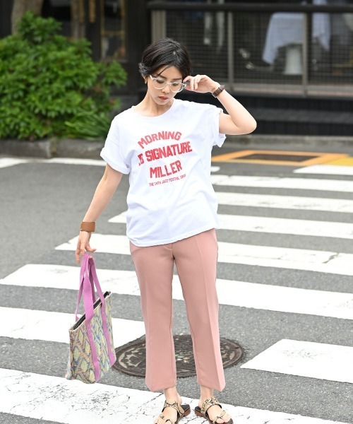 marjour(マージュール)の「CENTER PRESS PANTS(スラックス・レディース・ブラック/ピンク・M/L)」の14枚目の写真