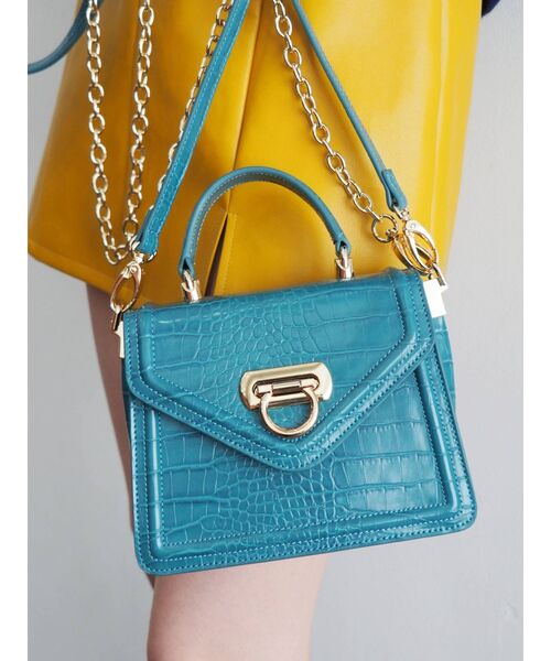 EVRIS(エヴリス)の「クロコライクハンドバッグ(ハンドバッグ・レディース・ブラック/パープル/ブラウン/ブルー・FREE)」の3枚目の写真