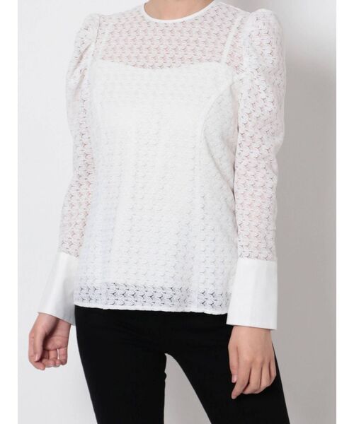 LAGUNAMOON（ラグナムーン）の「レーステキスタイルブラウス（シャツ/ブラウス・レディース・ホワイト/ブラック/カーキ・FREE）」の5枚目の写真