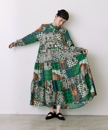 manana suerte | パッチワークプリントワンピース(ワンピース)