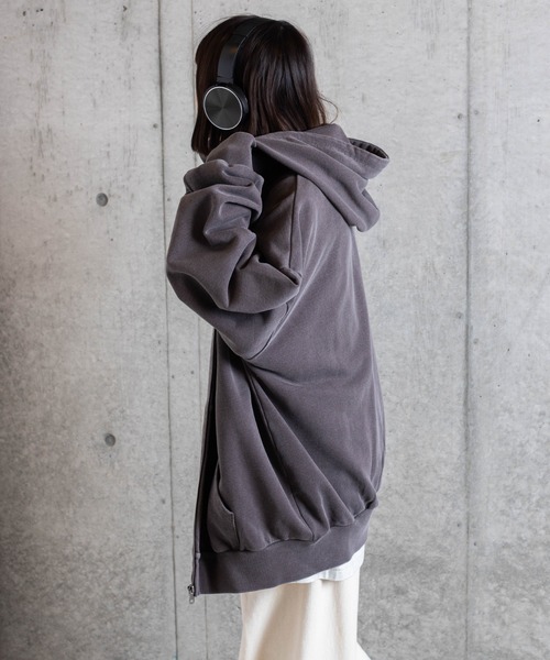 WEGO（ウィゴー）の「WEGO/ヘビーウエイト BIGZIPパーカー（パーカー・メンズ・ブラック/ブラウン/カーキ/ブルー/グレー系その他/スミクロ/杢グレー・MEDIUM/LARGE）」の9枚目の写真