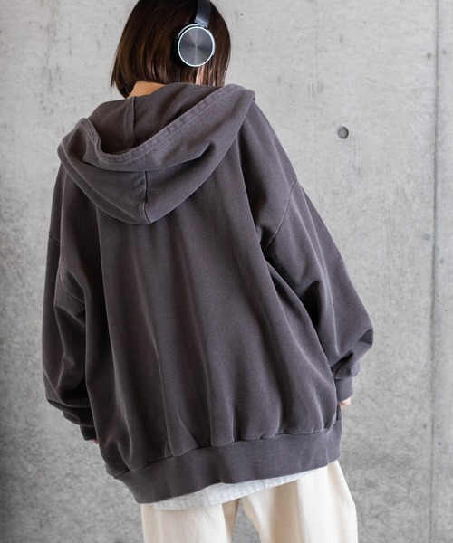 WEGO（ウィゴー）の「WEGO/ヘビーウエイト BIGZIPパーカー（パーカー・メンズ・ブラック/ブラウン/カーキ/ブルー/グレー系その他/スミクロ/杢グレー・MEDIUM/LARGE）」の10枚目の写真