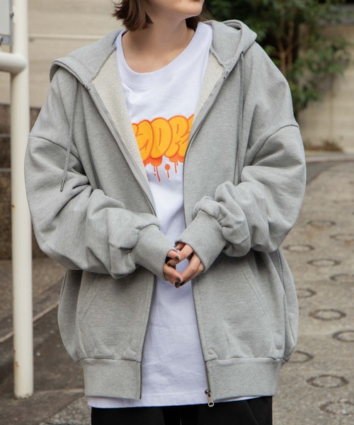 WEGO（ウィゴー）の「WEGO/ヘビーウエイト BIGZIPパーカー（パーカー・メンズ・ブラック/ブラウン/カーキ/ブルー/グレー系その他/スミクロ/杢グレー・MEDIUM/LARGE）」の13枚目の写真