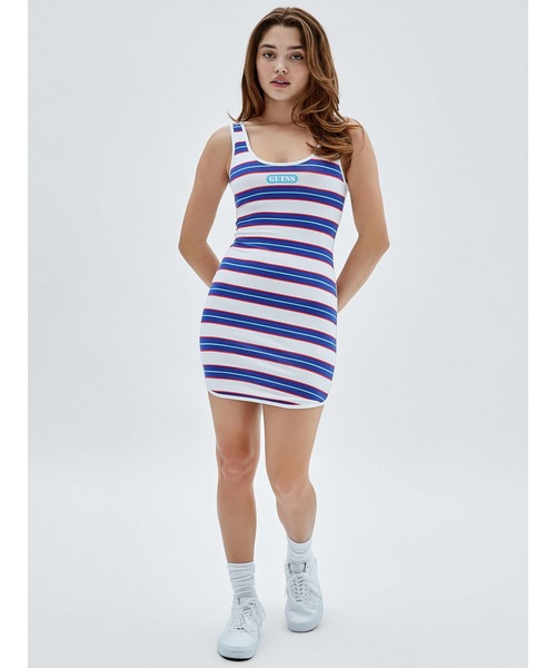 Guess（ゲス）の「GUESS Originals Striped Dolphin Hem Dress（ワンピース・レディース・ブルー・X-SMALL/MEDIUM/SMALL）」の7枚目の写真