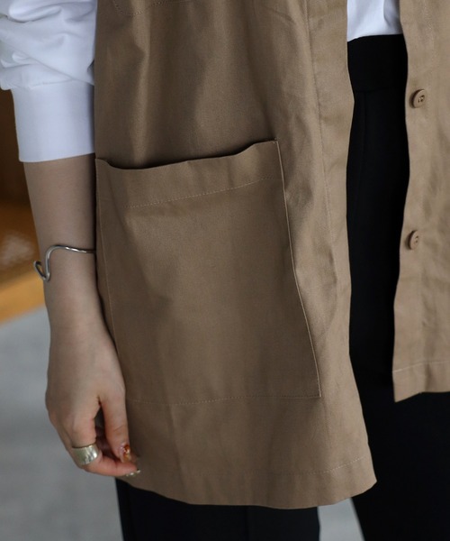 r.（アールドット）の「ミリタリーベスト（ベスト・レディース・ベージュ/カーキ/キナリ・FREE）」の10枚目の写真