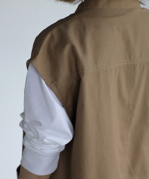 r.（アールドット）の「ミリタリーベスト（ベスト・レディース・ベージュ/カーキ/キナリ・FREE）」の11枚目の写真