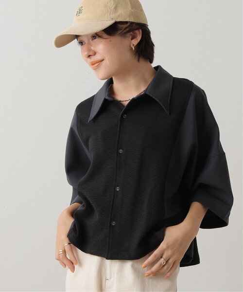 DOUBLE NAME（ダブルネーム）の「ショート丈異素材シャツ（シャツ/ブラウス・レディース・ブラック/イエロー/キナリ・FREE）」の17枚目の写真