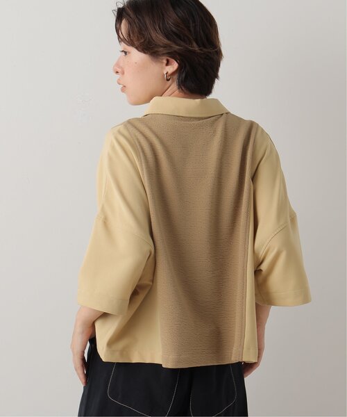 DOUBLE NAME（ダブルネーム）の「ショート丈異素材シャツ（シャツ/ブラウス・レディース・ブラック/イエロー/キナリ・FREE）」の7枚目の写真