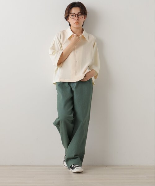 DOUBLE NAME（ダブルネーム）の「ショート丈異素材シャツ（シャツ/ブラウス・レディース・ブラック/イエロー/キナリ・FREE）」の10枚目の写真