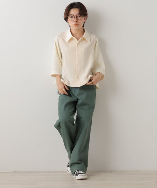 DOUBLE NAME（ダブルネーム）の「ショート丈異素材シャツ（シャツ/ブラウス・レディース・ブラック/イエロー/キナリ・FREE）」の5枚目の写真