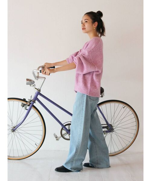 Ungrid（アングリッド）の「カラーモヘア混ルーズニットカーデ（カーディガン/ボレロ・レディース・ブルー/オレンジ/ピンク/ダークグリーン/グレー・FREE）」の11枚目の写真