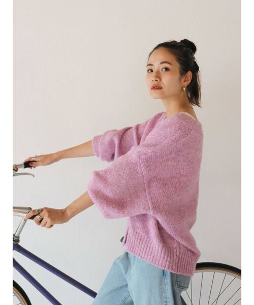 Ungrid（アングリッド）の「カラーモヘア混ルーズニットカーデ（カーディガン/ボレロ・レディース・ブルー/オレンジ/ピンク/ダークグリーン/グレー・FREE）」の21枚目の写真