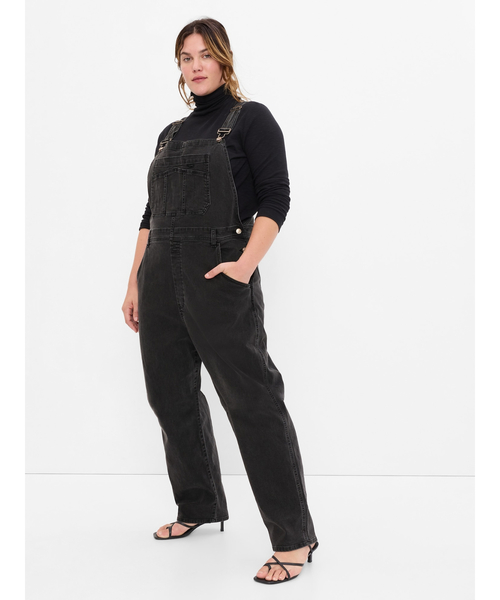 [gap] ウォッシュウェル リラックス オーバーオール(ブラック) GAP（ギャップ）の「ウォッシュウェル リラックス