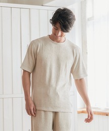 sleeping.com（スリーピングドットコム）の「オリジナルの香り付き素材 メンズ・ゆるふわダブルパイルカットソー半袖トップス（ルームウェア/パジャマ）」