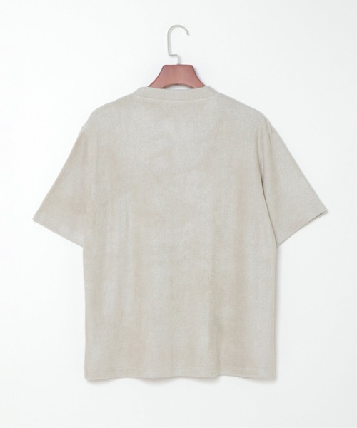 sleeping.com（スリーピングドットコム）の「オリジナルの香り付き素材 メンズ・ゆるふわダブルパイルカットソー半袖トップス（ルームウェア/パジャマ・メンズ・ベージュ/ネイビー/オリーブ/スカイブルー・ﾌﾘ-）」の6枚目の写真