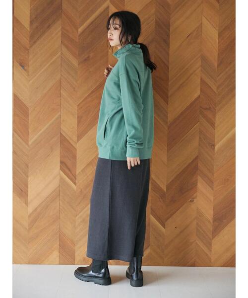 CRAFT STANDARD BOUTIQUE(クラフトスタンダードブティック)の「ハイネックZIP裏毛プルオーバー(スウェット・レディース・ベージュ/グリーン/チャコールグレー・M/L)」の21枚目の写真