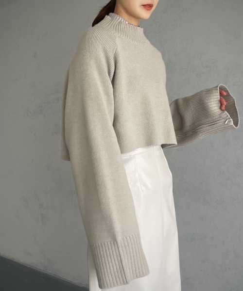 &g'aime（アンジェム）の「【&g’aime】マルチウェイスリーブボリュームニット（ニット/セーター・レディース・ブラック/パープル/グレイッシュベージュ・FREE）」の13枚目の写真