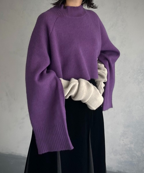 &g'aime（アンジェム）の「【&g’aime】マルチウェイスリーブボリュームニット（ニット/セーター・レディース・ブラック/パープル/グレイッシュベージュ・FREE）」の19枚目の写真