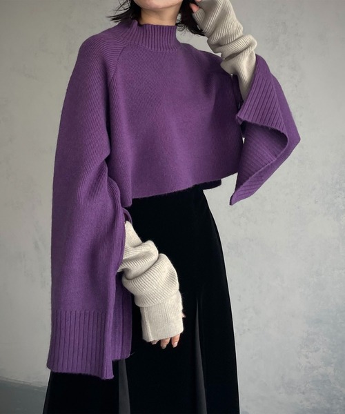 &g'aime（アンジェム）の「【&g’aime】マルチウェイスリーブボリュームニット（ニット/セーター・レディース・ブラック/パープル/グレイッシュベージュ・FREE）」の21枚目の写真