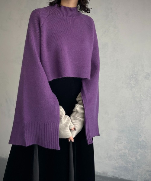 &g'aime（アンジェム）の「【&g’aime】マルチウェイスリーブボリュームニット（ニット/セーター・レディース・ブラック/パープル/グレイッシュベージュ・FREE）」の20枚目の写真