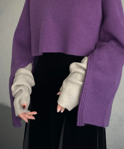 &g'aime（アンジェム）の「【&g’aime】マルチウェイスリーブボリュームニット（ニット/セーター・レディース・ブラック/パープル/グレイッシュベージュ・FREE）」の18枚目の写真