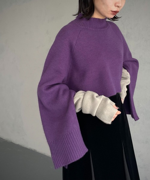 &g'aime（アンジェム）の「【&g’aime】マルチウェイスリーブボリュームニット（ニット/セーター・レディース・ブラック/パープル/グレイッシュベージュ・FREE）」の22枚目の写真