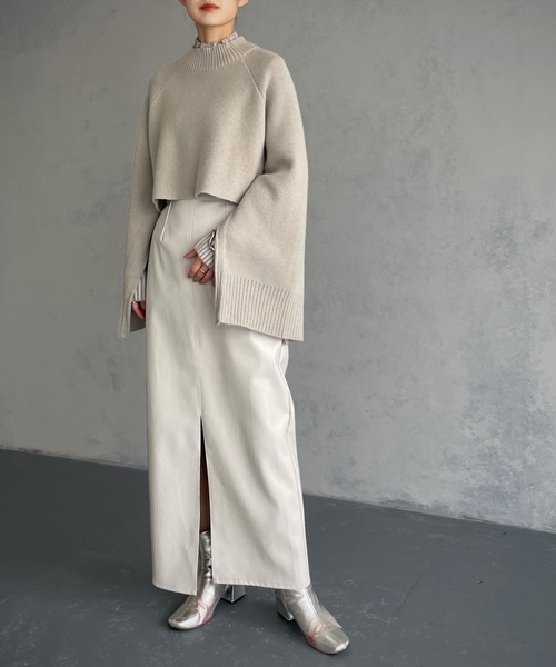 &g'aime（アンジェム）の「【&g’aime】マルチウェイスリーブボリュームニット（ニット/セーター・レディース・ブラック/パープル/グレイッシュベージュ・FREE）」の15枚目の写真