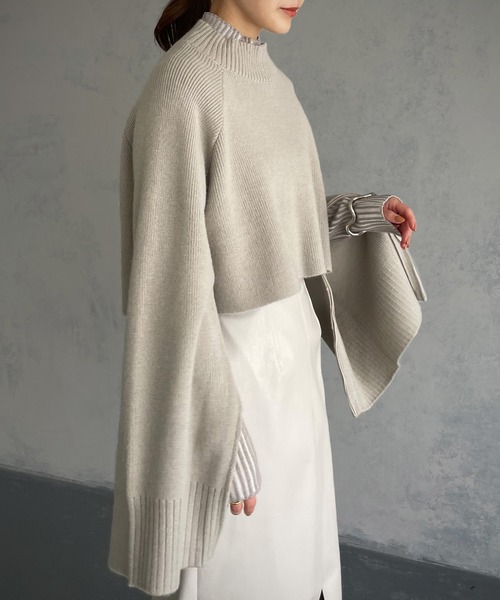 &g'aime（アンジェム）の「【&g’aime】マルチウェイスリーブボリュームニット（ニット/セーター・レディース・ブラック/パープル/グレイッシュベージュ・FREE）」の8枚目の写真