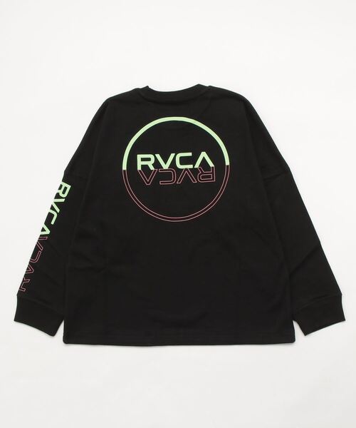 RVCA（ルーカ）の「RVCA キッズ HALF WAY LT ロングスリーブＴシャツ【2022年秋冬モデル】/ルーカバックプリント長袖ロンT（Tシャツ/カットソー・キッズ・ホワイト/ブラック・140/150/160/130）」の2枚目の写真