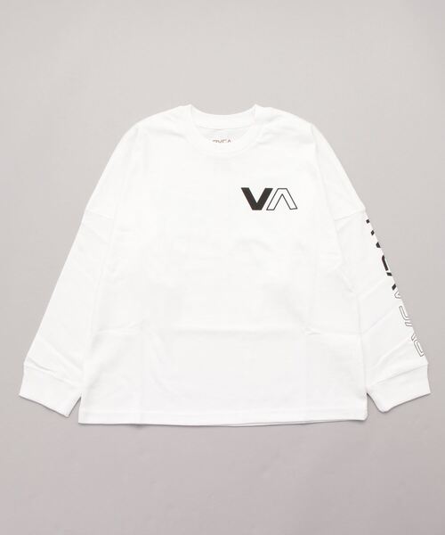 RVCA（ルーカ）の「RVCA キッズ HALF WAY LT ロングスリーブＴシャツ【2022年秋冬モデル】/ルーカバックプリント長袖ロンT（Tシャツ/カットソー・キッズ・ホワイト/ブラック・140/150/160/130）」の3枚目の写真
