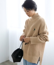 U.S. POLO ASSN. /ユーエスポロアッスン 別注 ワンポイント刺繍 ルーズタートルネックニットプルオーバー