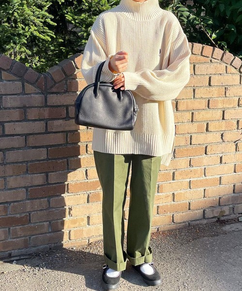 U.S. POLO ASSN.（ユーエスポロアッスン）の「U.S. POLO ASSN. /ユーエスポロアッスン 別注 ワンポイント刺繍 ルーズタートルネックニットプルオーバー（ニット/セーター・レディース・ブラック/アイボリー/ピンク系/ライム/ダークグレー/コバルトブルー/ベージュ/イエロー/カーキ/テラコッタ/アッシュグレー・FREE）」の14枚目の写真