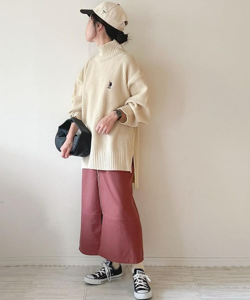 U.S. POLO ASSN.（ユーエスポロアッスン）の「U.S. POLO ASSN. /ユーエスポロアッスン 別注 ワンポイント刺繍 ルーズタートルネックニットプルオーバー（ニット/セーター・レディース・ブラック/アイボリー/ピンク系/ライム/ダークグレー/コバルトブルー/ベージュ/イエロー/カーキ/テラコッタ/アッシュグレー・FREE）」の15枚目の写真