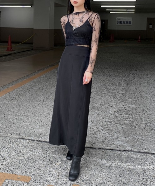 LVEU.(ラブユ.)の「See-through lace tops / シースルーレーストップス(Tシャツ/カットソー・レディース・ブラック・FREE)」の2枚目の写真
