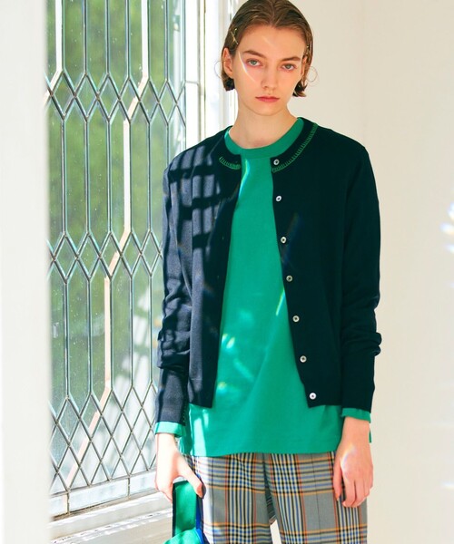 Paulsmith PSポールスミスステッチトリム　ウールベーシックカーディガン PS Paul Smith（ピーエスポールスミス）の「【洗える】ステッチトリム