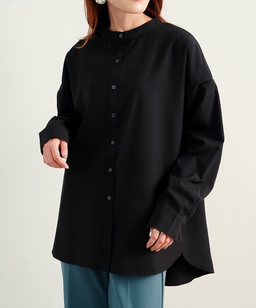 Fizz（フィズ）の「【Fizz/フィズ】　スパンブロードBACKフリルシャツ（シャツ/ブラウス・レディース・オフホワイト/ブラック/グリーン・M）」の3枚目の写真